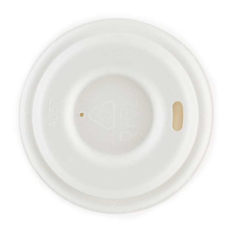 Couvercle en pulpe de canne à sucre pour gobelets 10cl