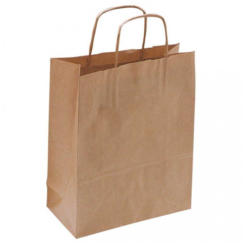 Sac kraft à poignées torsadées BLANC