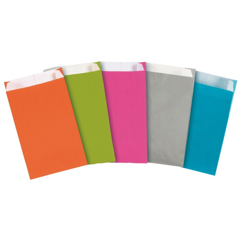 Pochette cadeau kraft acidulé GRIS SOURIS 24 x 41 x 7-5cm