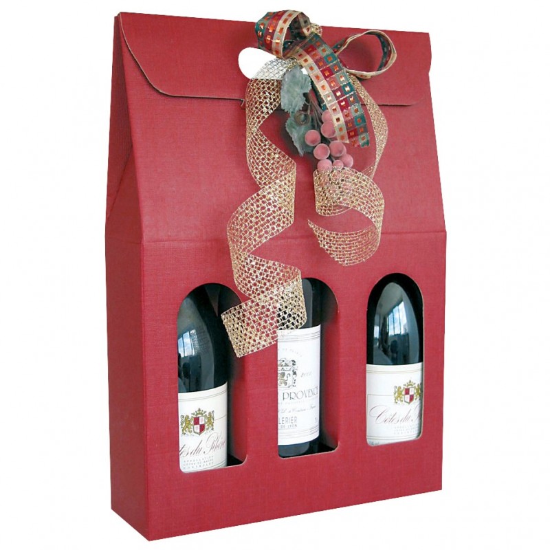 Étui BORDEAUX pour 3 BOUTEILLES 270 x 90 x 385mm