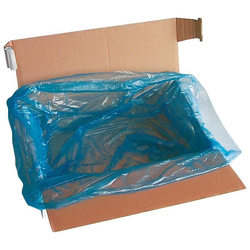 Sac plastique fond de caisse bleu - Qualité RENFORCÉE 650 + 250-250 x 900mm