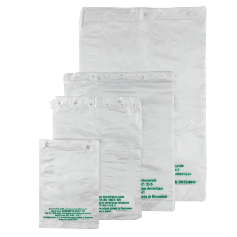 Sac plastique plat standard liassé biosourcé 13 µ cm