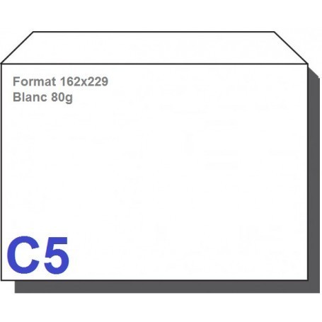 Type C5 - Format 162X229 Blanc 80g