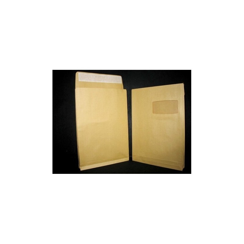 Type C4 - Format 229x324x30 - Kraft Brun 120g - AVEC FENETRE 100x50