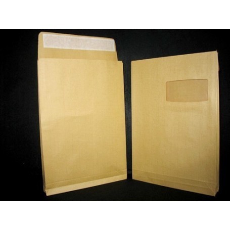 Type C4 - Format 229x324x30 - Kraft Brun 130g - AVEC FENETRE 100x50