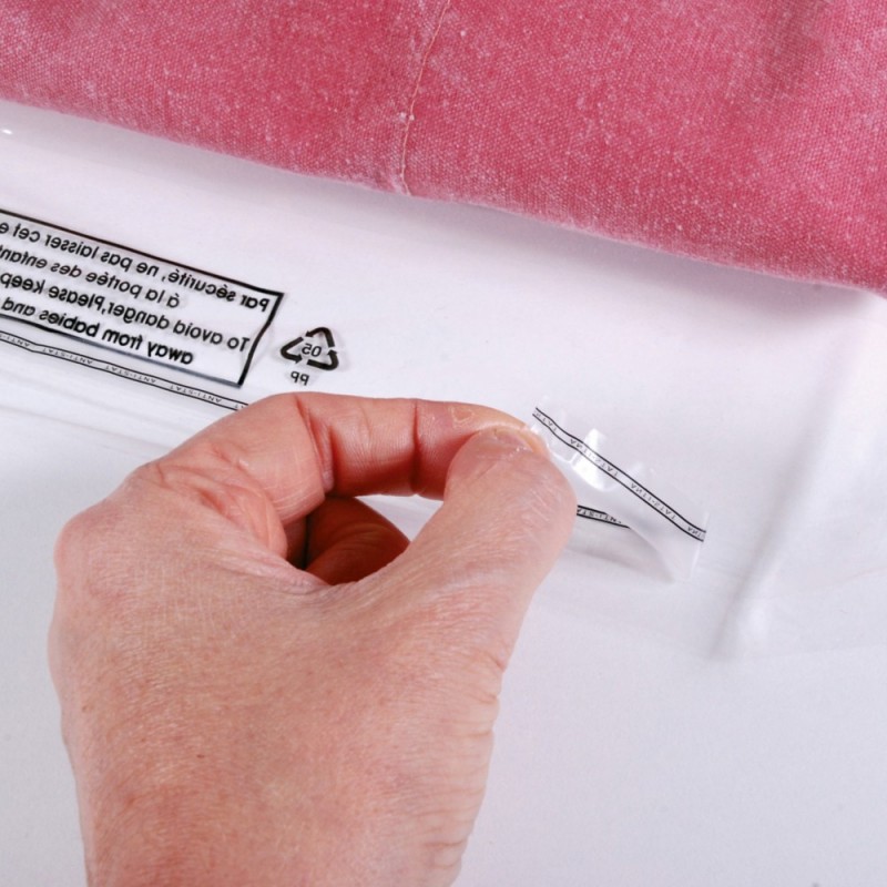 Sachet plastique 50 microns à fermeture adhésive 600X1200 mm