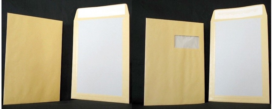 1 Pochettes dos-carton Kraft